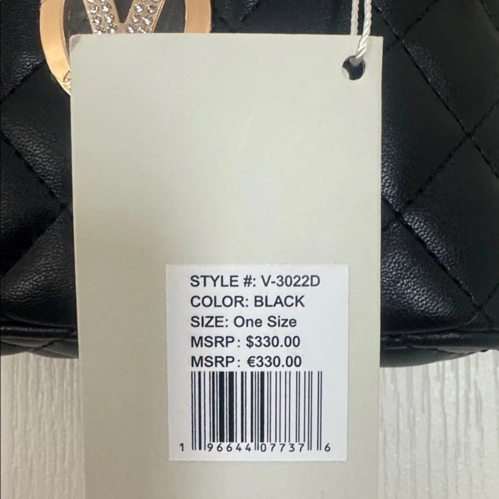 VALENTINO ORLANDI Black Quilted Vegan Cosmetic Case Crossbody Purse NWT $330 - Picture 7 of 11